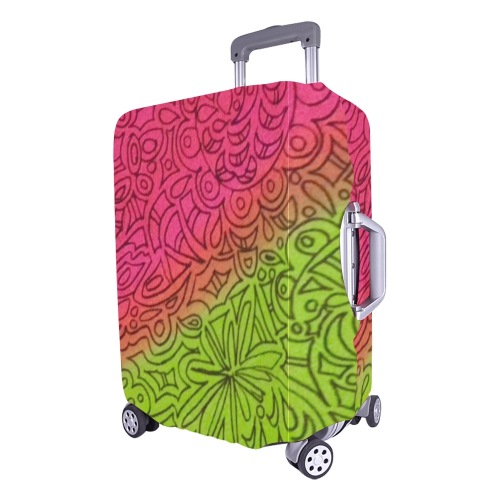 pink and Green Luggage Cover/Large 26"-28"