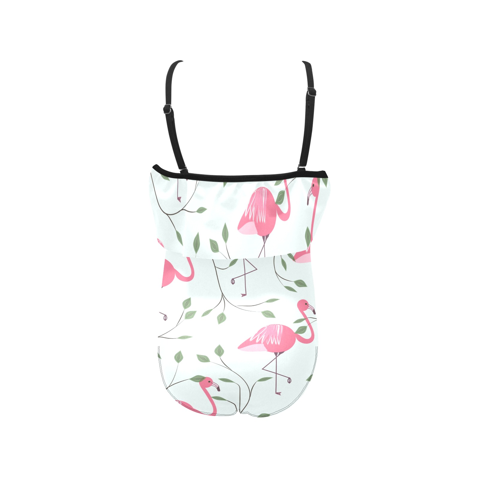 flamingos Kids' Spaghetti Strap Ruffle Swimsuit (Model S26)