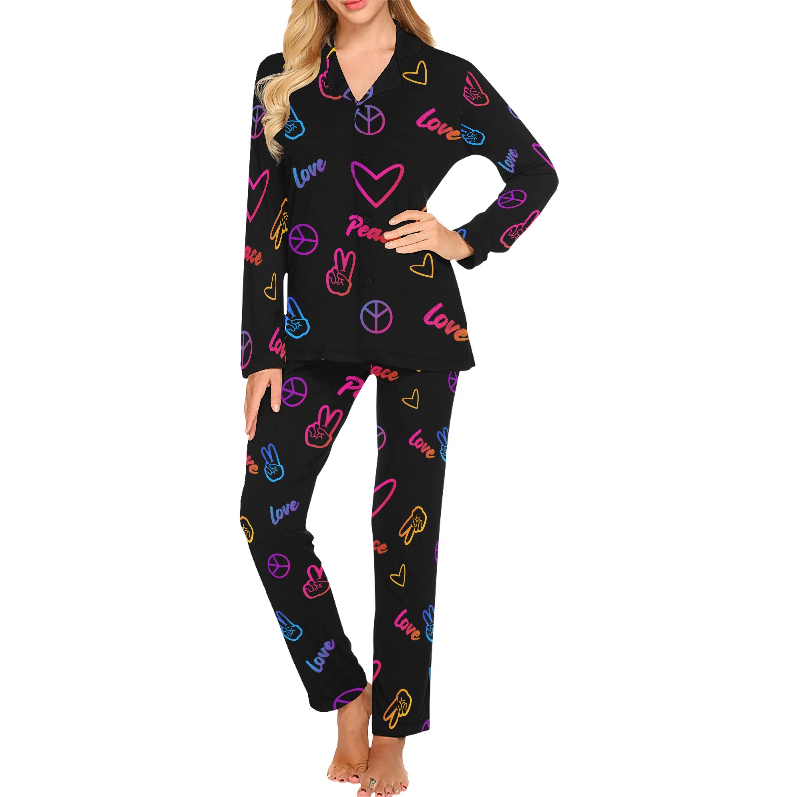 Peace & Love Jammies Women's Long Pajama Set