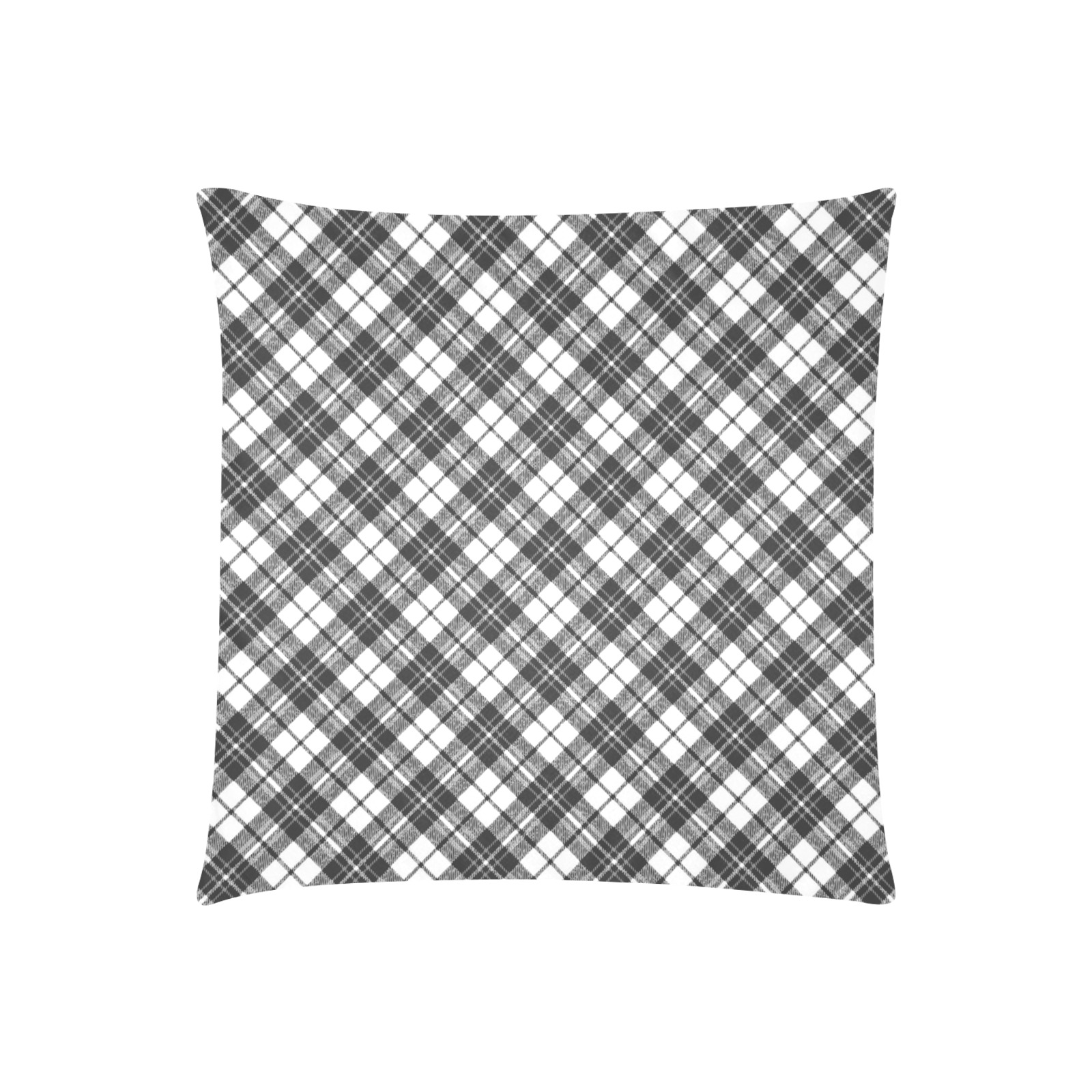 Tartan black white pattern holidays Christmas xmas elegant lines geometric cool fun classic elegance Custom Zippered Pillow Cases 20"x20" (Two Sides)
