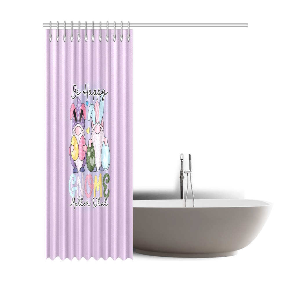 Be Hoppy Gnome Matter What Shower Curtain 72"x84"