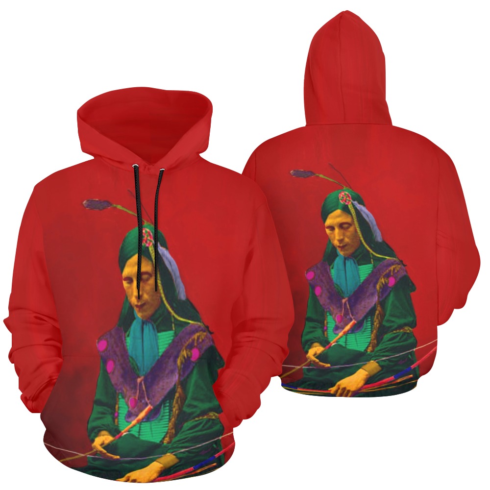 Native American Cherokee Pop Art All Over Print Hoodie for Women (USA Size) (Model H13)