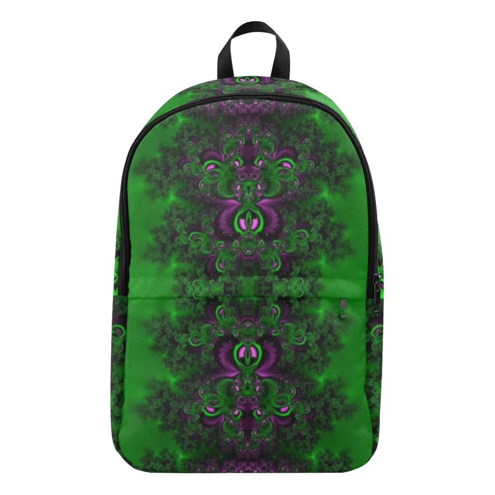 Early Summer Green Frost Fractal Fabric Backpack for Adult (Model 1659)