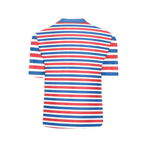 Red, White, Blue Stripes Big Boys' All Over Print Crew Neck T-Shirt (Model T40-2)