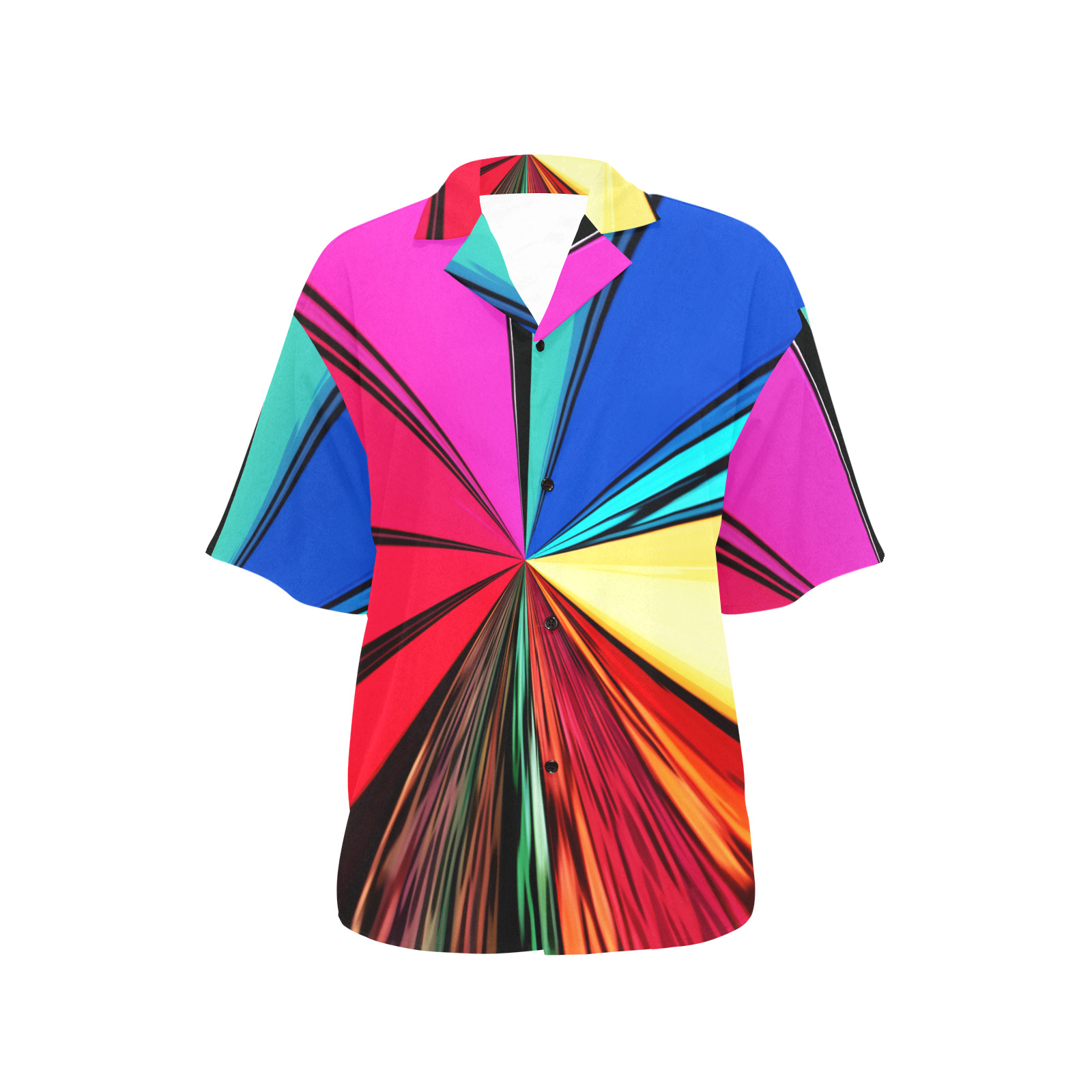 Colorful Rainbow Vortex 608 All Over Print Hawaiian Shirt for Women (Model T58)