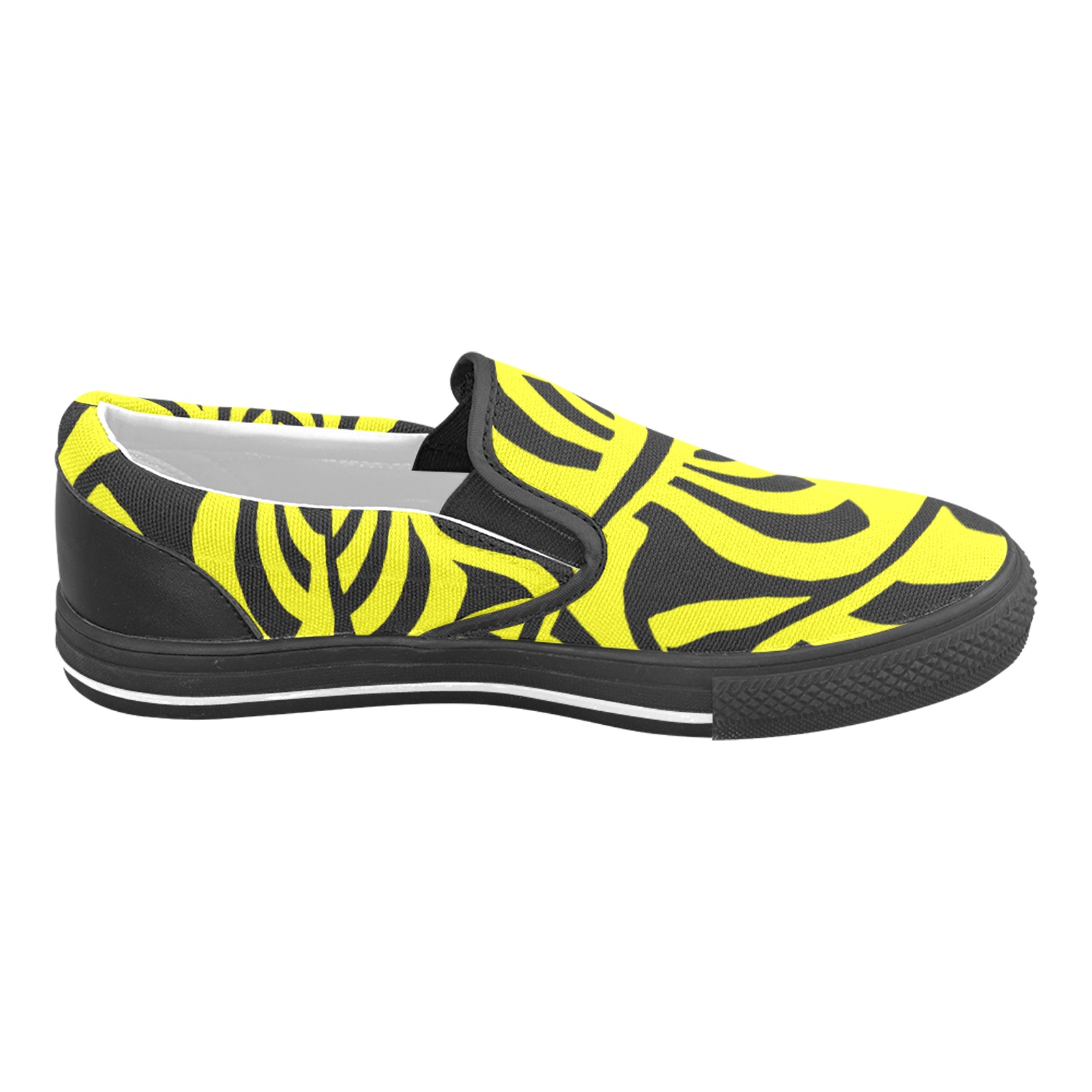 aaa yellow Men's Unusual Slip-on Canvas Shoes (Model 019)