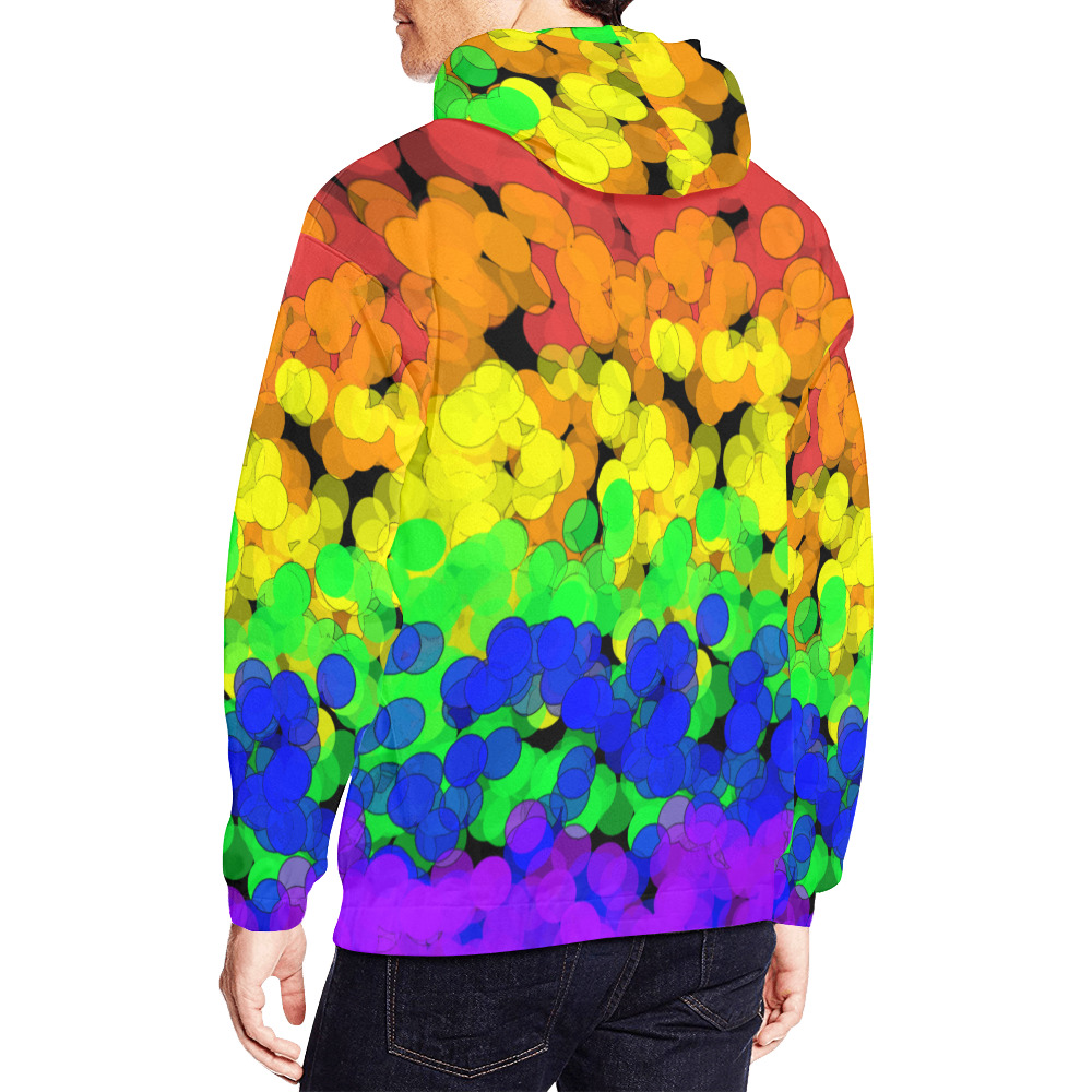 Gay Pride Bokeh All Over Print Hoodie for Men (USA Size) (Model H13)
