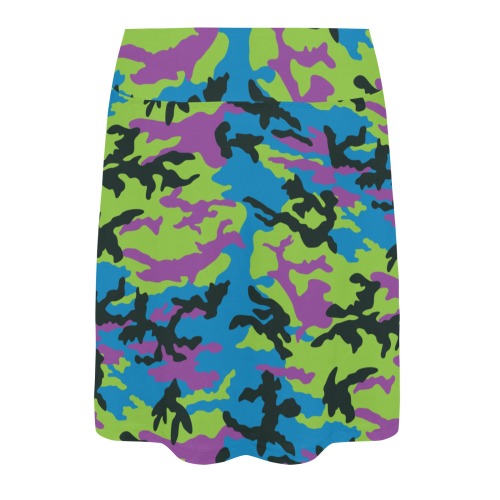 alternate-violet-green-blue-ERDL Women's Athletic Skirt (Model D64)