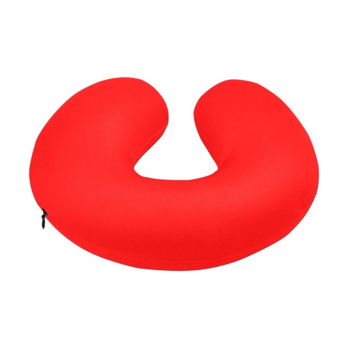 Merry Christmas Red Solid Color U-Shape Travel Pillow
