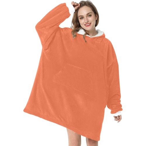 Coral Rose Blanket Hoodie for Women