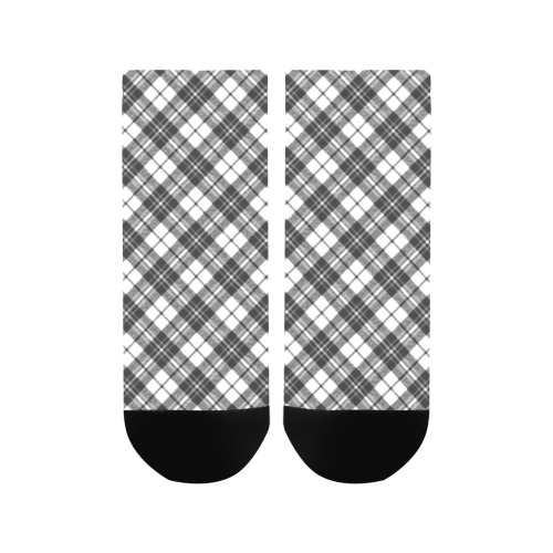 Tartan black white pattern holidays Christmas xmas elegant lines geometric cool fun classic elegance Women's Ankle Socks