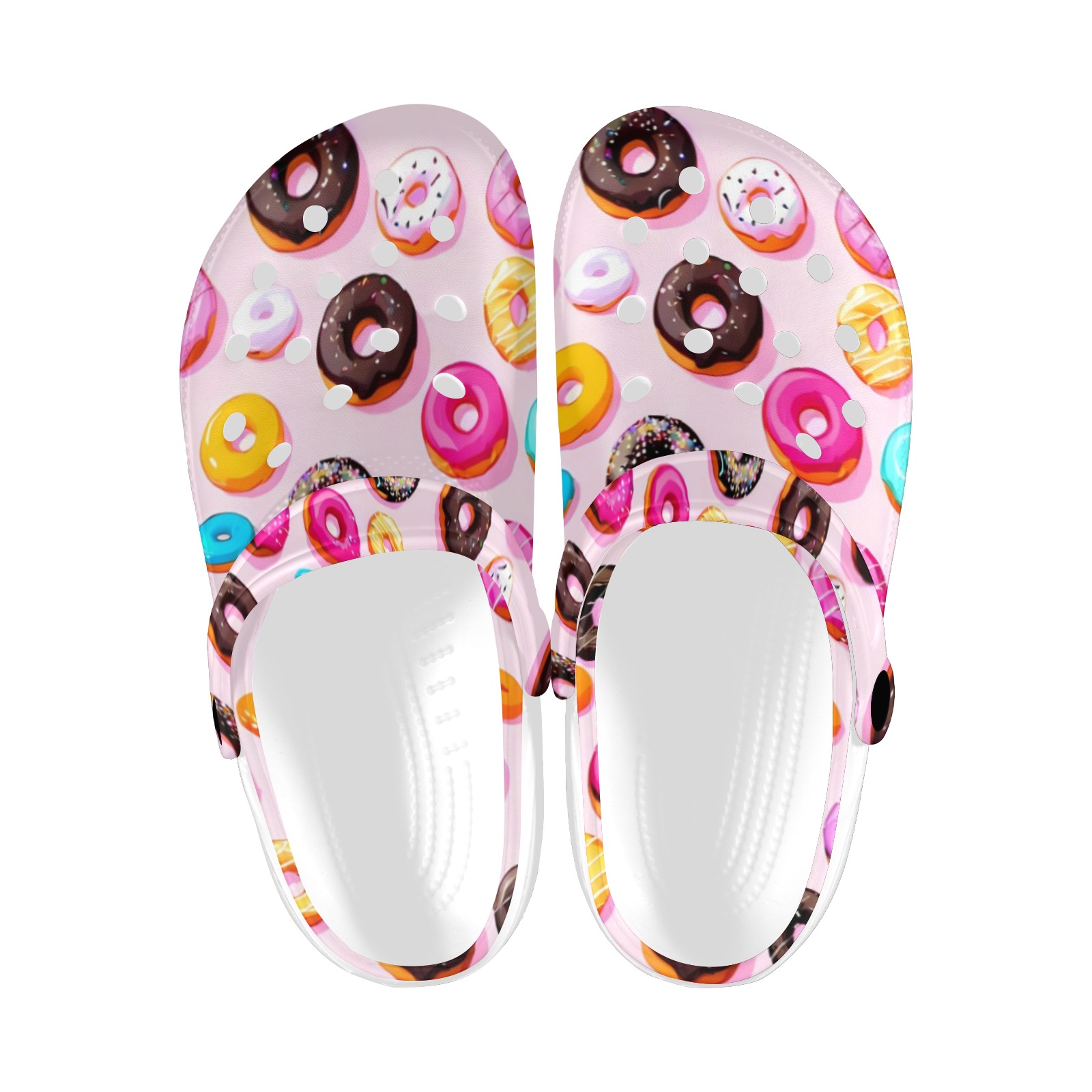 Donut pattern Custom Print Foam Clogs for Adults