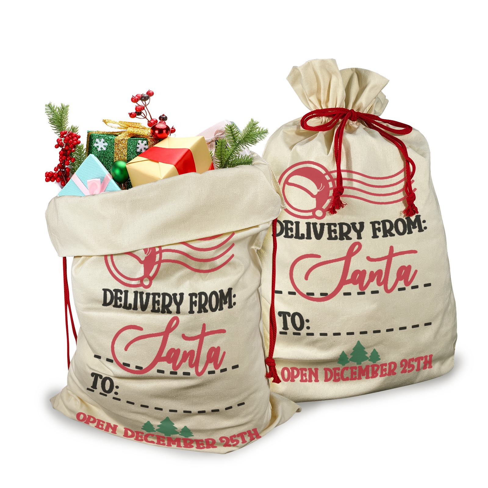 Delivery From Santa Santa Claus Drawstring Bag 21"x32" (Two Sides Printing)