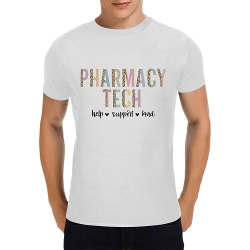 Pharmacytechleopard Men's T-Shirt in USA Size (Front Printing Only)