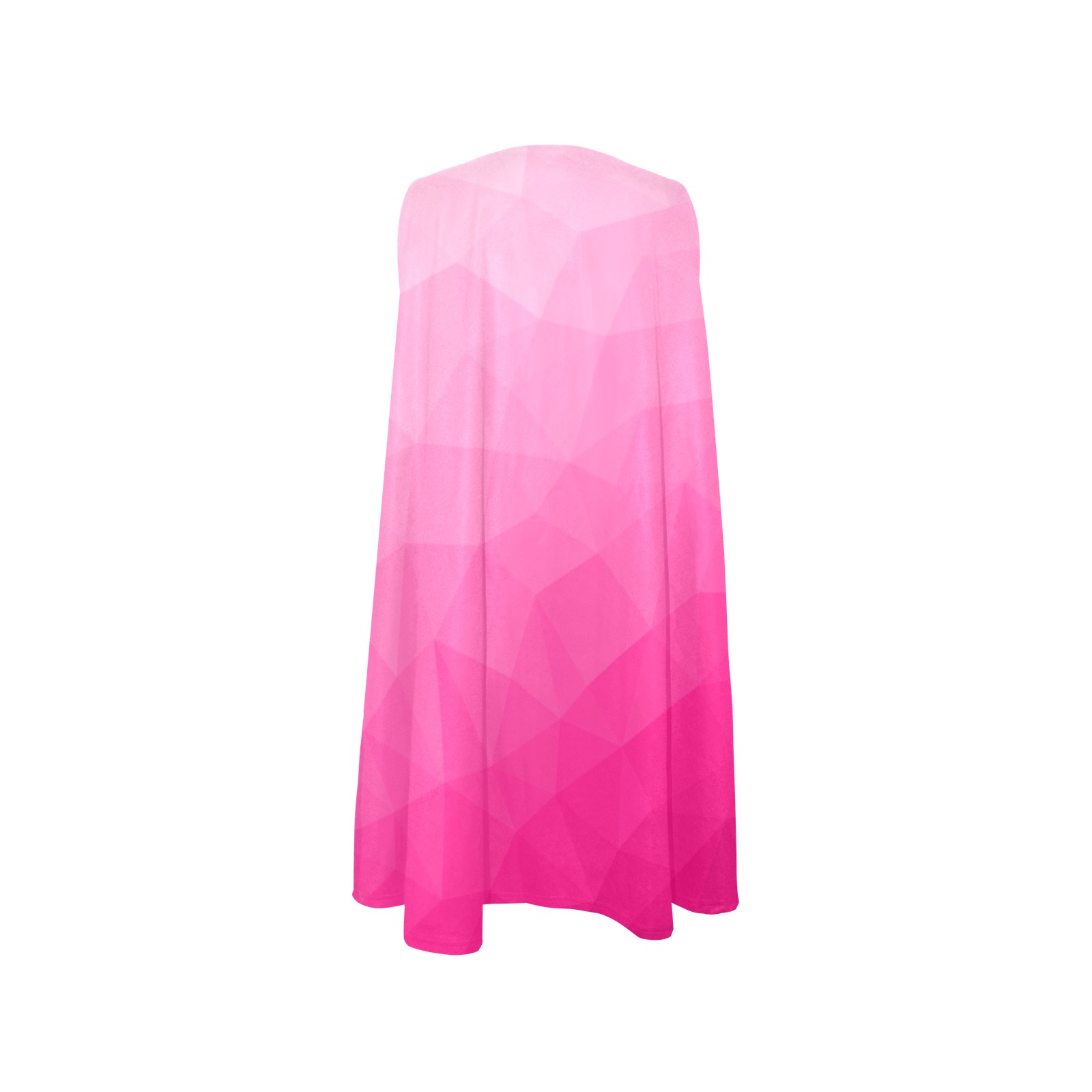 Hot pink gradient geometric mesh pattern Sleeveless A-Line Pocket Dress (Model D57)