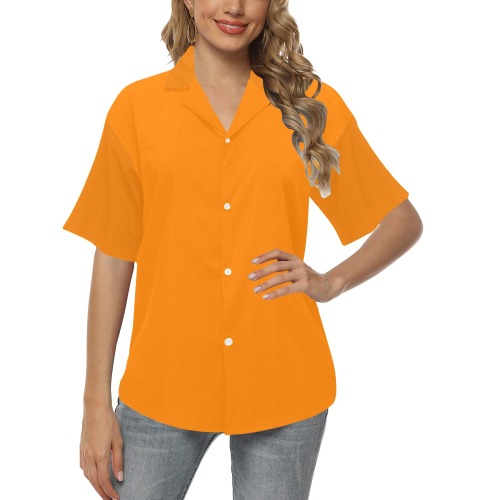 color UT orange All Over Print Hawaiian Shirt for Women (Model T58)
