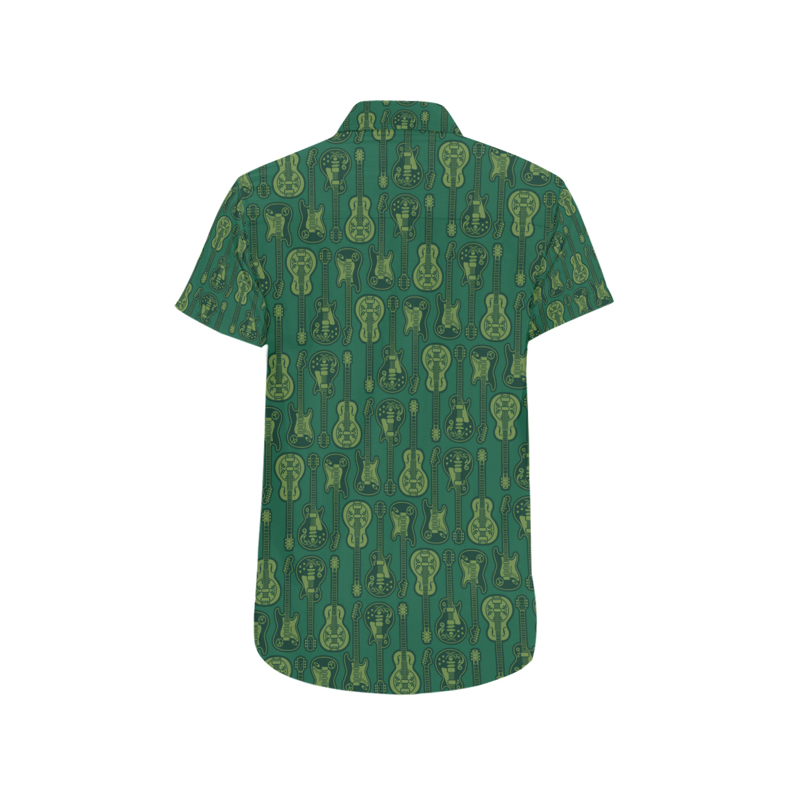Guitars Green Men's All Over Print Short Sleeve Shirt (Model T53)