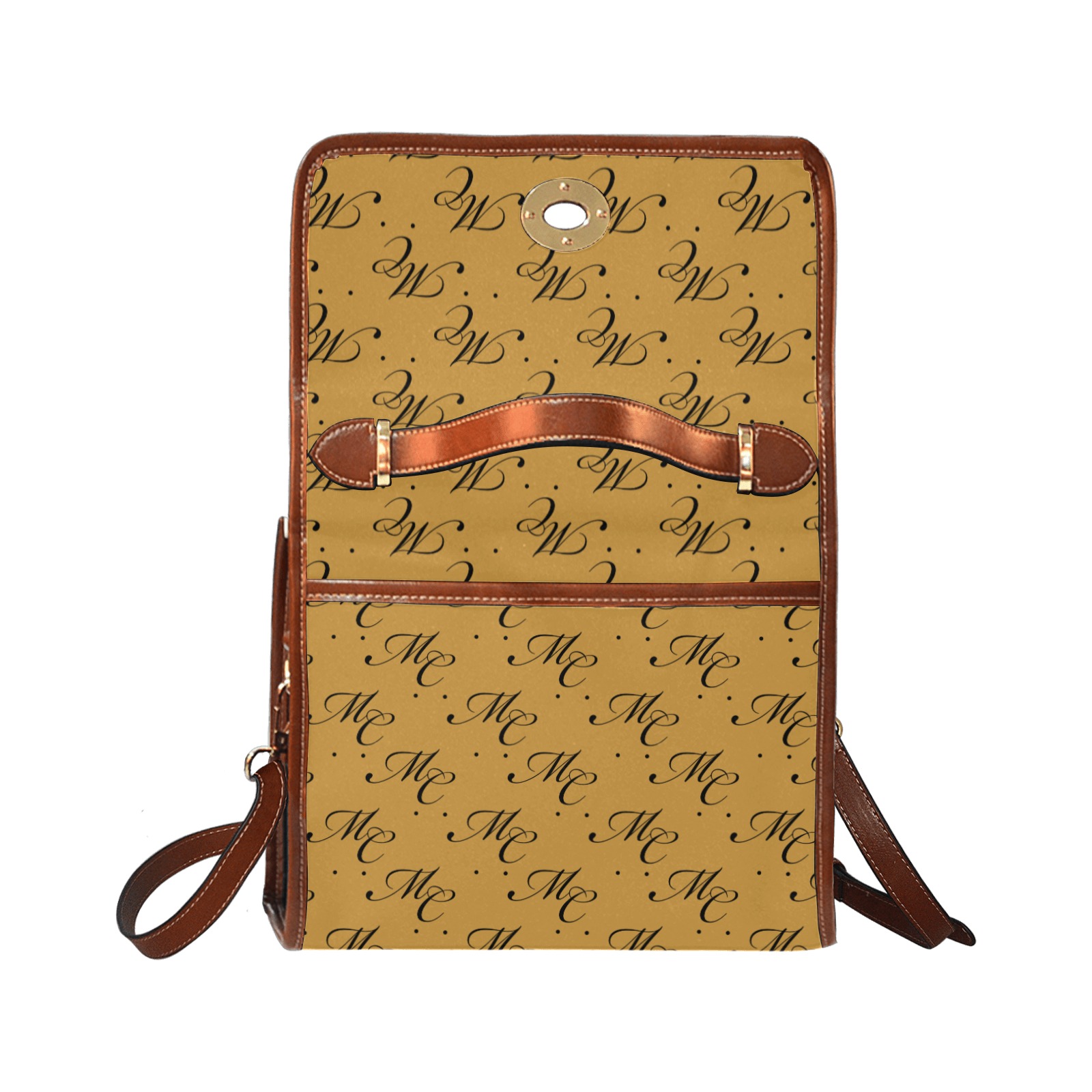 MC LOGO SIGNATURE BAG Waterproof Canvas Bag-Brown (All Over Print) (Model 1641)