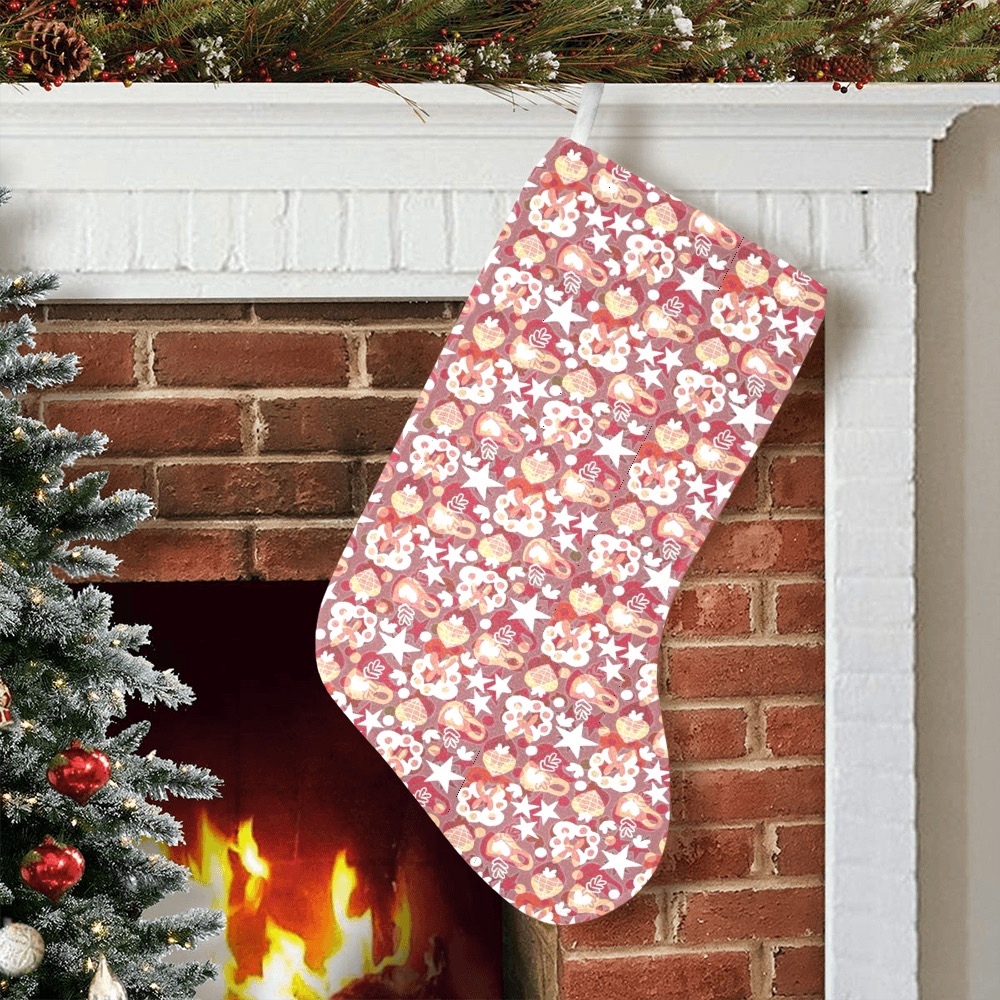 Stars For The Holiday Pattern Christmas Stocking (Without Folded Top)