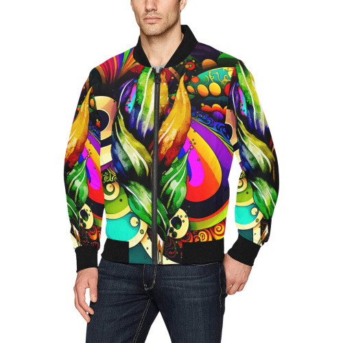 Mardi Gras Colorful New Orleans All Over Print Bomber Jacket for Men (Model H31)