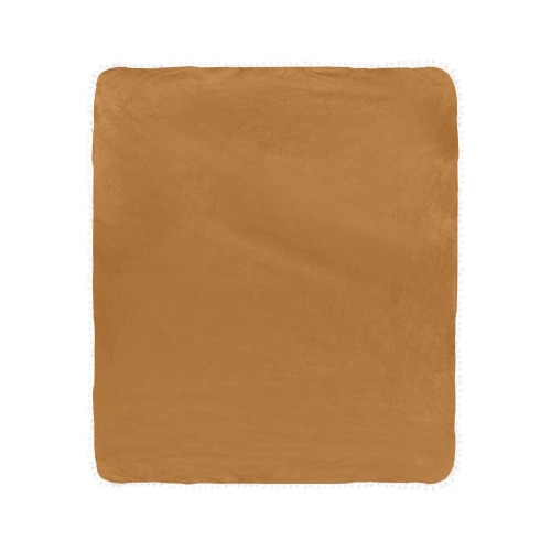 Sudan Brown Pom Pom Fringe Blanket 40"x50"