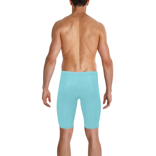 BLUE Men's Knee Length Swimming Trunks (Model L58)