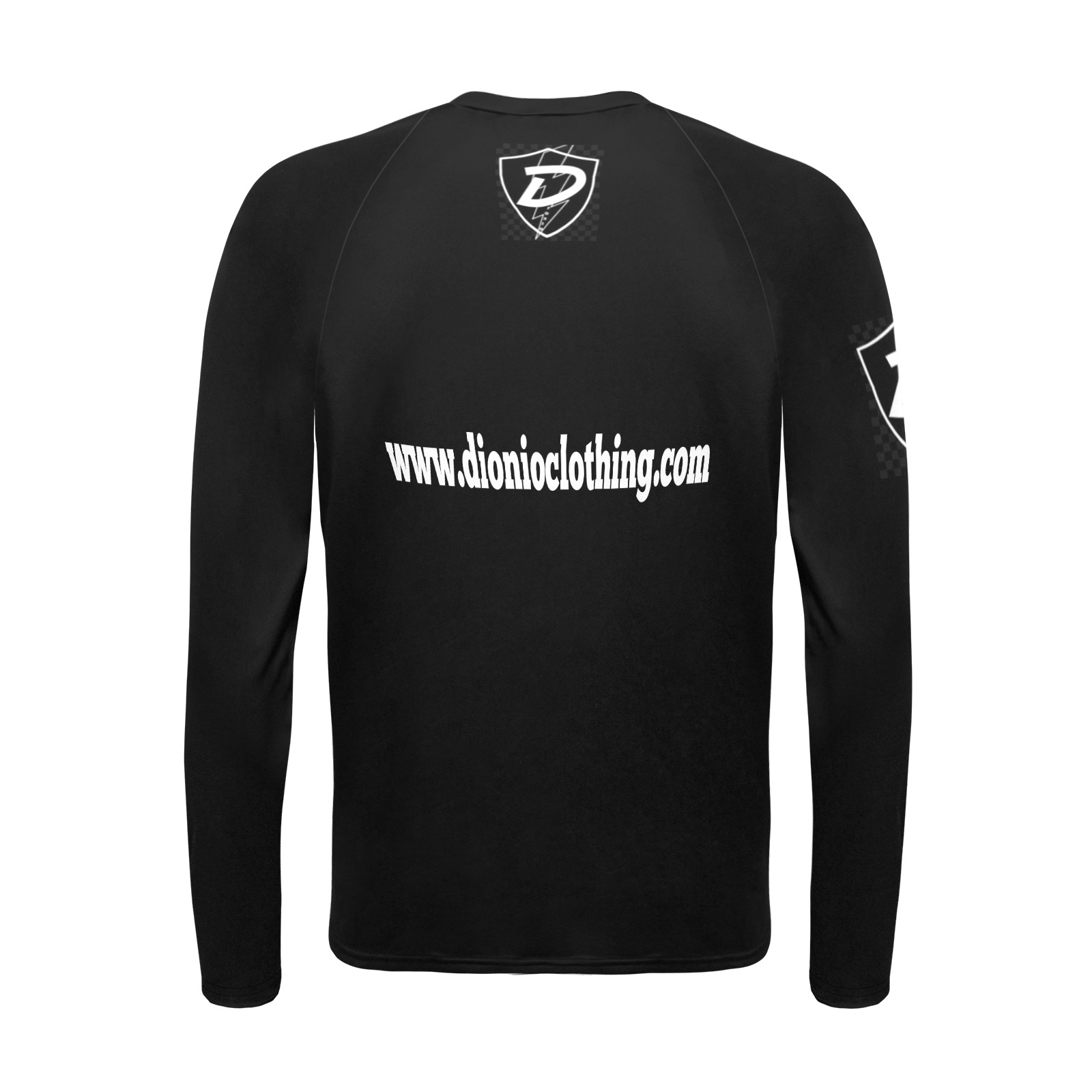 DIONIO Clothing - Black Long Sleeve Swim Shirt (Black D Shield Logo) Men's Long Sleeve Swim Shirt (Model S39)