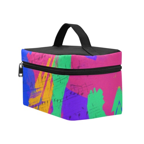 Groovy Paint Brush Strokes with Music Notes Cosmetic Bag/Large (Model 1658)