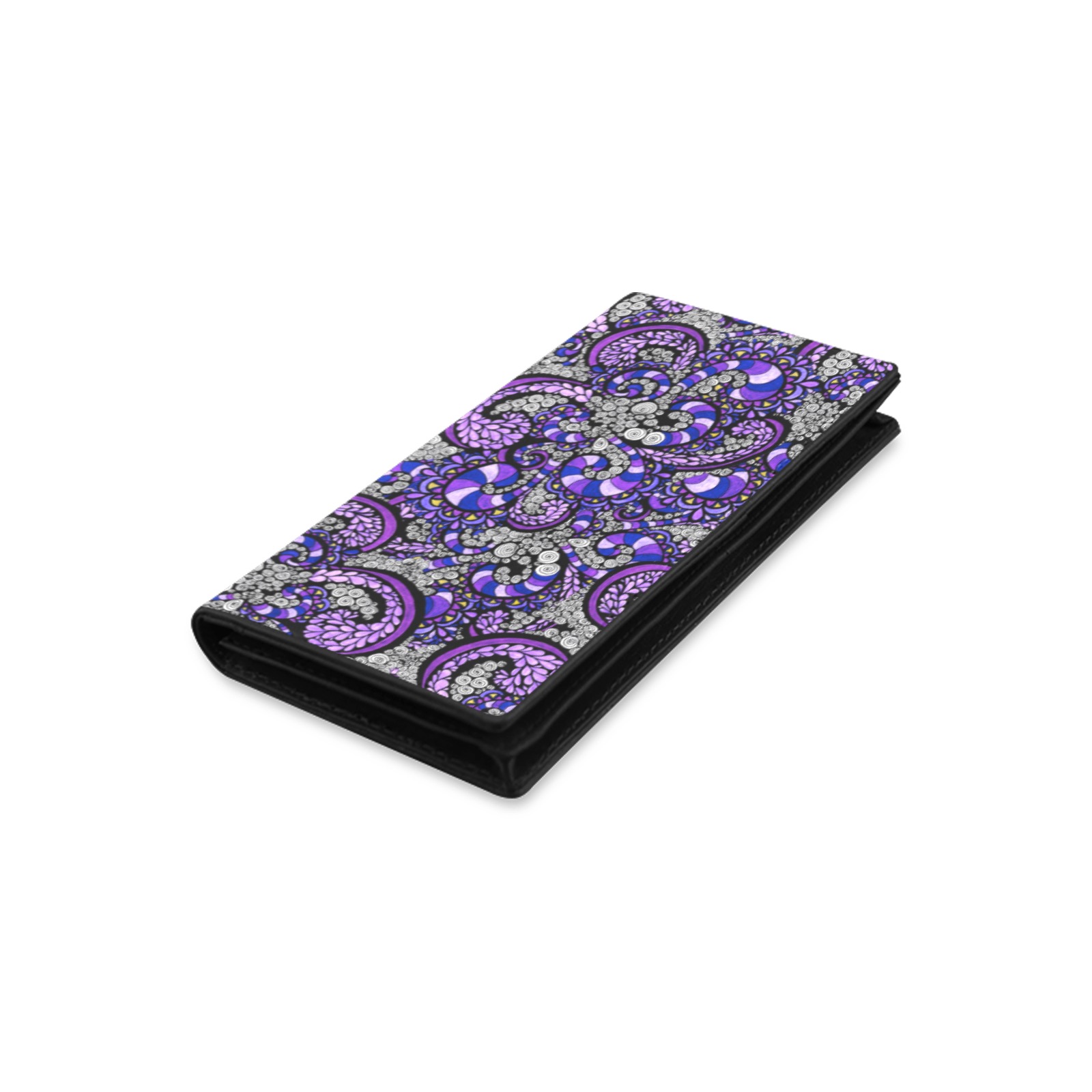 Purple Pulse Women's Leather Wallet (Model 1611)