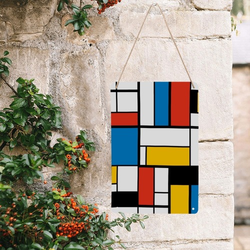 Mondrian De Stijl Modern Metal Sign 8"x12"