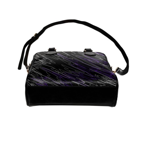 Marbled Black Purple Shoulder Handbag (Model 1634)