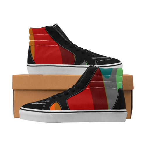 Colorful Abstract 118 Men's High Top Skateboarding Shoes (Model E001-1)