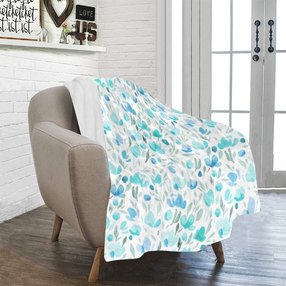 Turquoise Leaves Blanket Ultra-Soft Micro Fleece Blanket 40"x50"