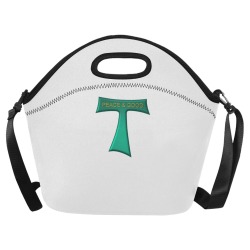 Franciscan Tau Cross Peace and Good Green Steel Metallic Neoprene Lunch Bag/Large (Model 1669)