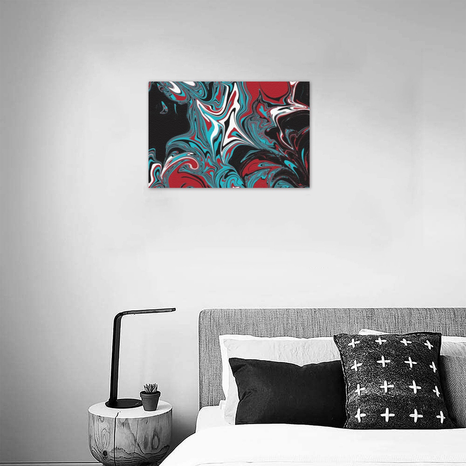 Dark Wave of Colors Upgraded Canvas Print 18"x12"