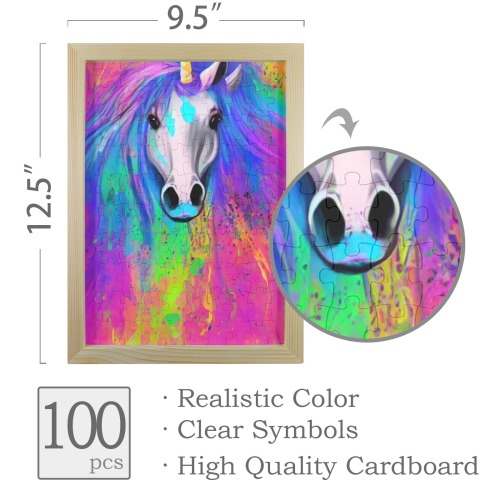 Unicorn 2b 100-Piece Puzzle Frame 9.5"x 12.5"