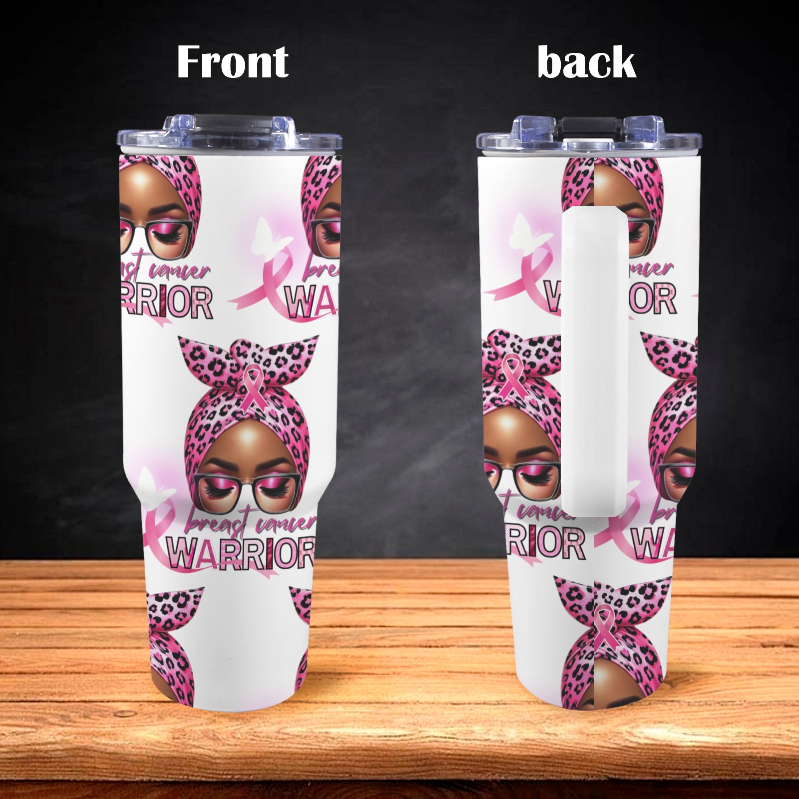 Breast Cancer Awareness 40 oz Tumbler 40oz Tumbler with White Handle