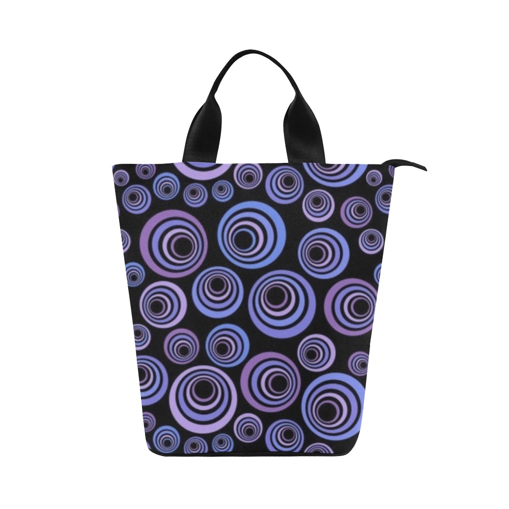 Retro Psychedelic Pretty Purple Pattern Nylon Lunch Tote Bag (Model 1670)