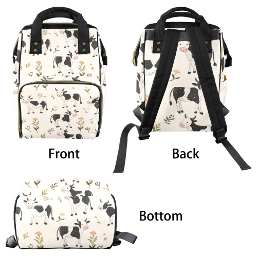 Cow Print Diaper Bag Multi-Function Diaper Bag-New (Model 1688)