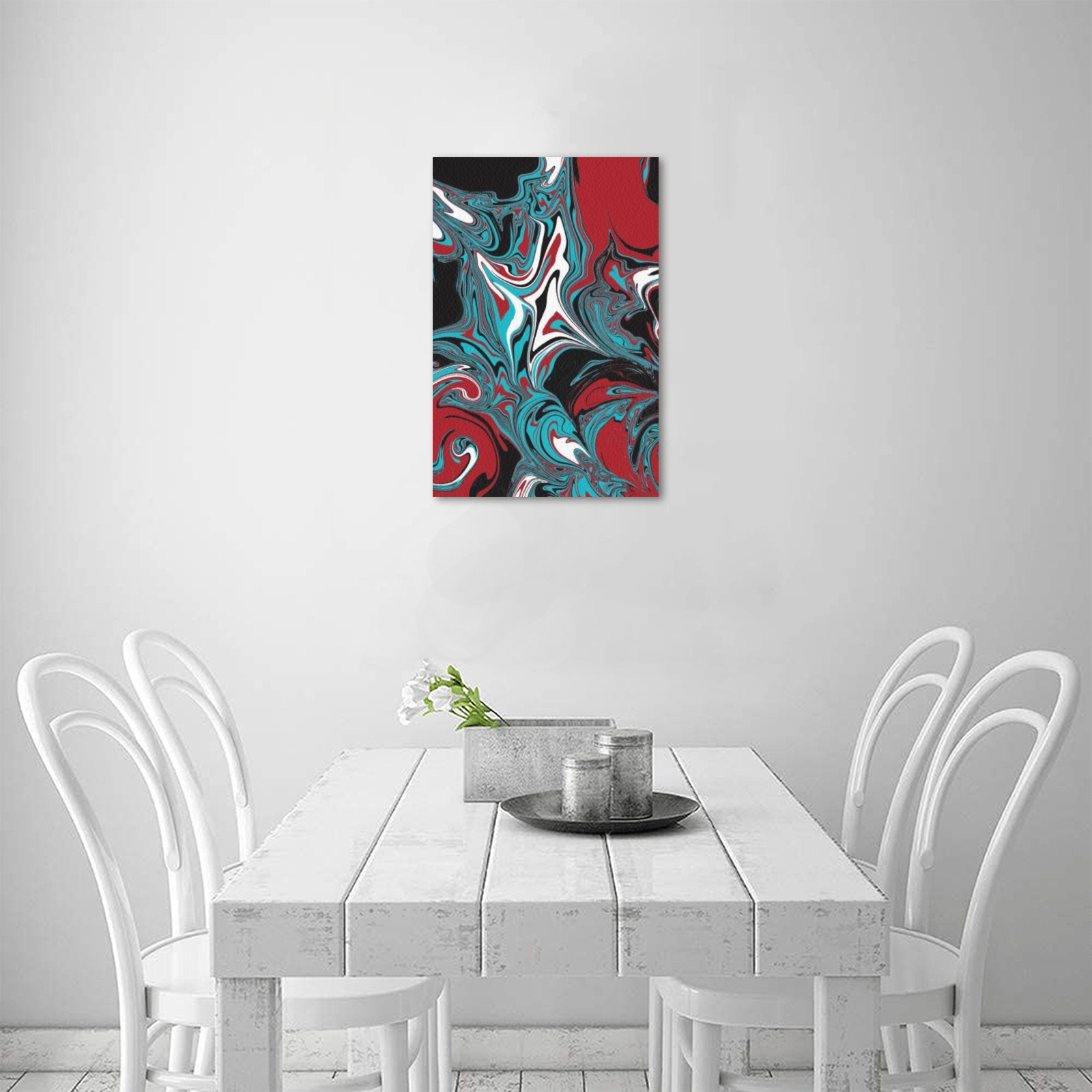 Dark Wave of Colors Frame Canvas Print 12"x18"