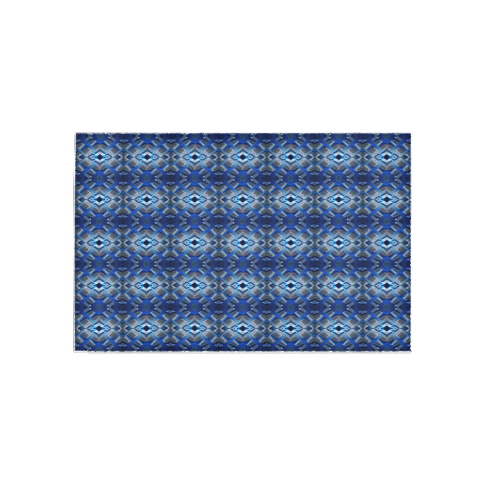 blue and white repeating pattern Area Rug 5'x3'3''