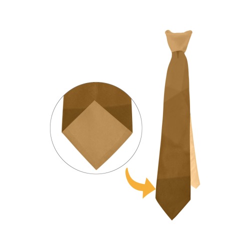 Brown gradient geometric mesh pattern Custom Peekaboo Tie with Hidden Picture