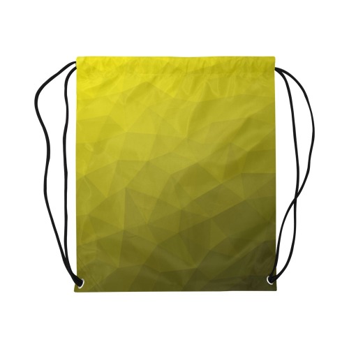 Yellow gradient geometric mesh pattern Large Drawstring Bag Model 1604 (Twin Sides)  16.5"(W) * 19.3"(H)