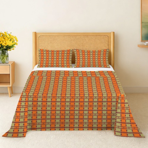 boho striped beige orange