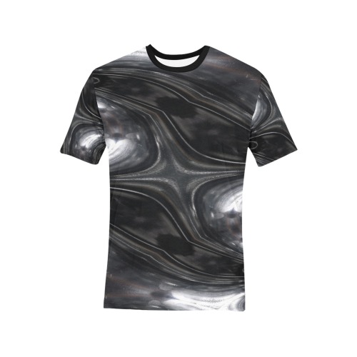 alien night xtra Men's All Over Print T-Shirt (Solid Color Neck) (Model T63)