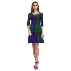 5TH. ROYAL SCOTS OF CANADA TARTAN Tethys Half-Sleeve Skater Dress(Model D20)