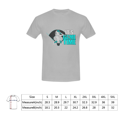 Its Game Time - Baseball - Aqua Men's T-Shirt in USA Size (Front Printing Only)
