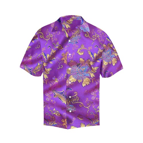 Orchid Silk Shirt Hawaiian Shirt (Model T58)