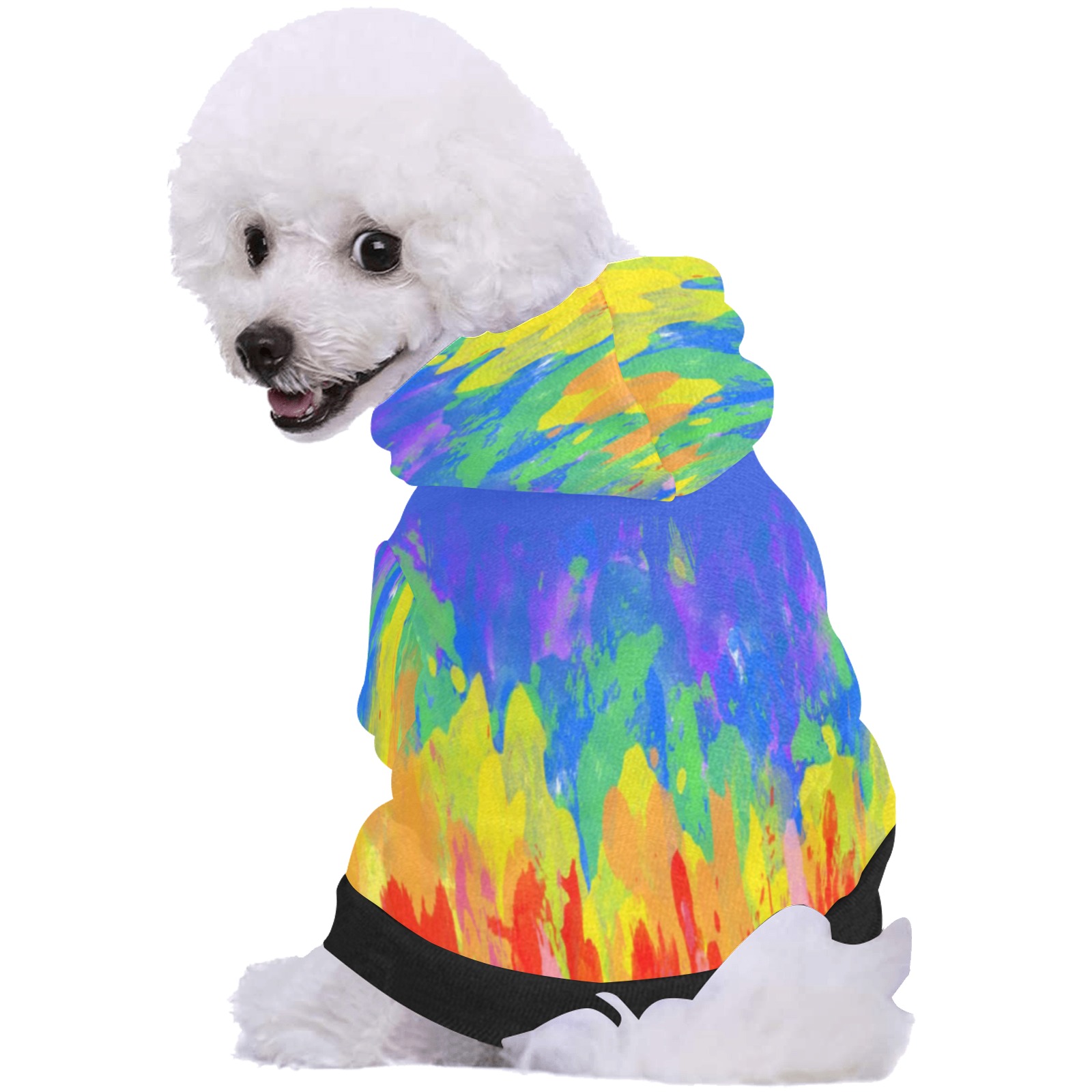 Flames Paint Abstract Classic Blue Pet Dog Hoodie