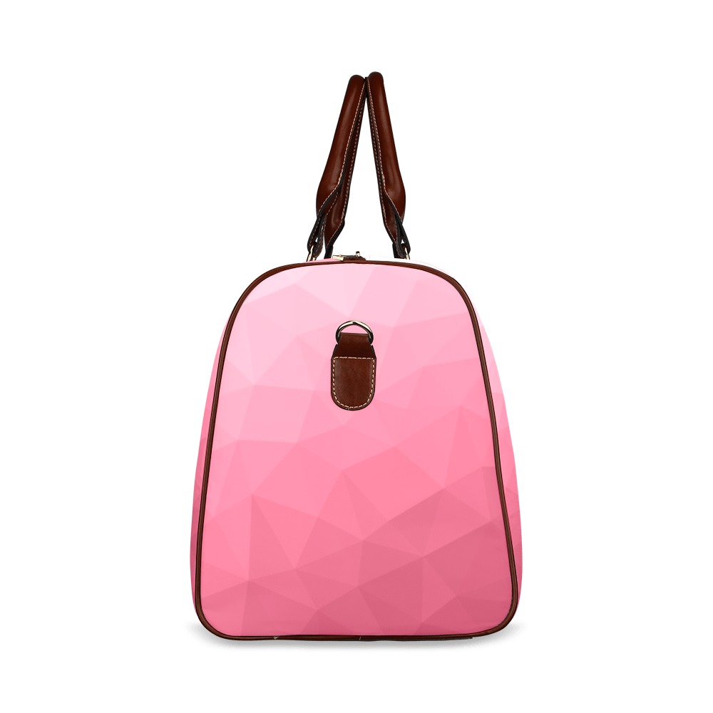 Magenta pink ombre gradient geometric mesh pattern Waterproof Travel Bag/Large (Model 1639)